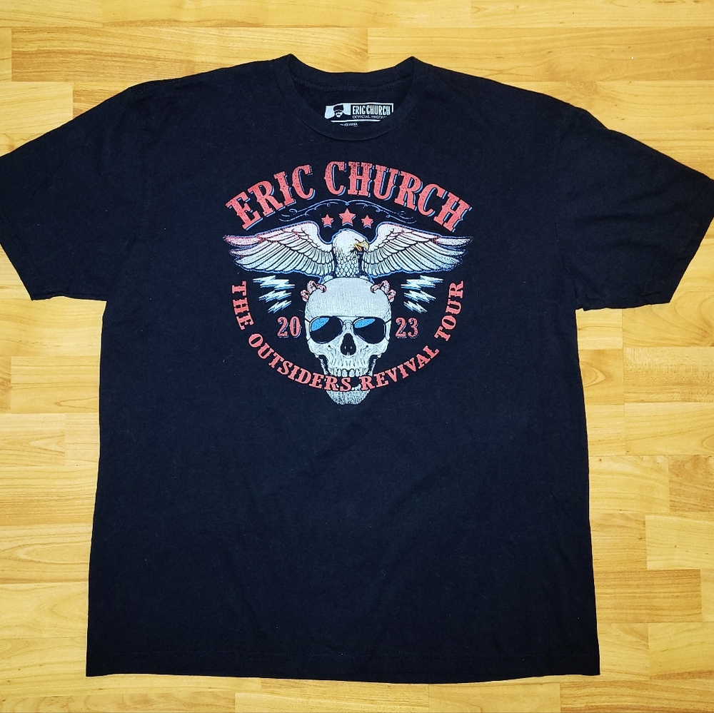 Eric Church XL Band Black Tshirt, 2023 The Outsiders Revival Tour